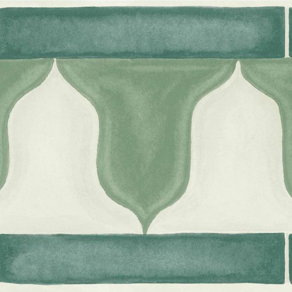 Sample 113-12037 Zellige Border Olive by Cole and Son