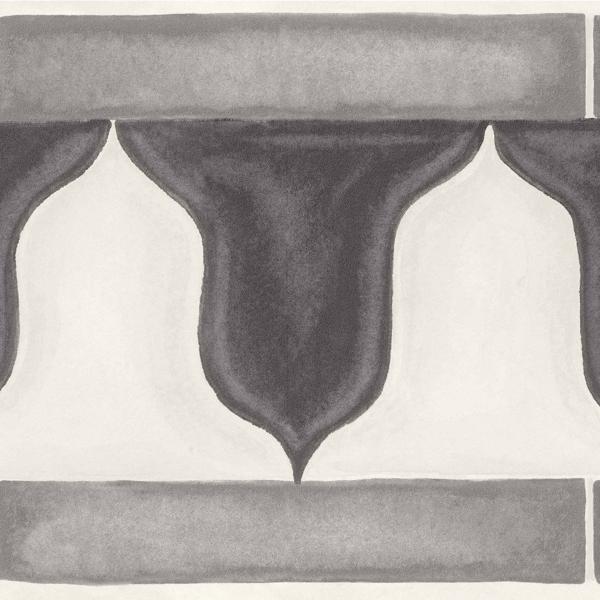Sample 113-12038 Zellige Border Soot and Snow by Cole and Son