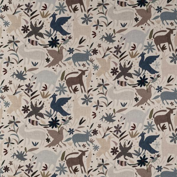 Sample AM100296.1615.0 Tiki Tiki Blue Animal/Insect Kravet Couture Fabric