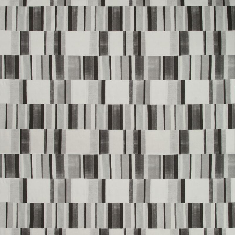 Sample BLOCKSTACK.21.0 Blockstack Graphite Grey Multipurpose Geometric Fabric by Kravet Basics