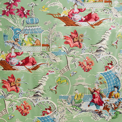 Sample BR-70273.04.0 Pillement Glazed Chintz Green Brunschwig and Fils Fabric