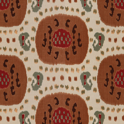 Sample BR-71110.08.0 Samarkand Cotton And Linen Print Brown Ikat Brunschwig and Fils Fabric