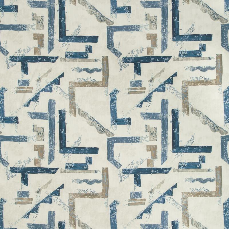 Sample DESSAU.5.0 Dessau Chambray Blue Multipurpose Contemporary Fabric by Kravet Basics