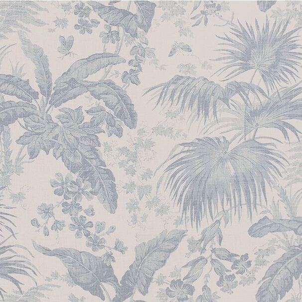 Sample FLAMANDS.15.0 Flamands Ciel Light Blue Drapery Botanical Foliage Fabric by Kravet Couture