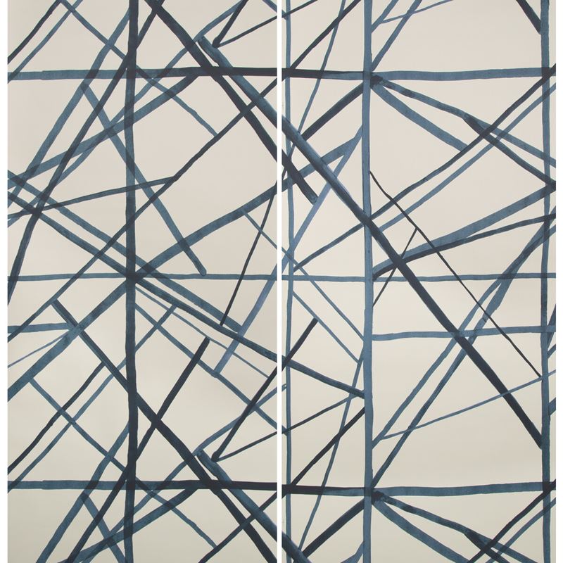 Sample GWP-3417.516.0 Channels Paper Blue Geometric Lee Jofa Modern Wallpaper