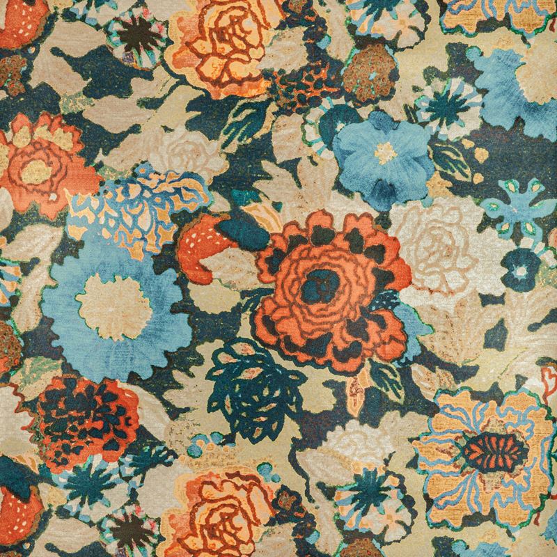 Sample GWP-3729.517.0 Arioso Paper, Sea/Spice by Lee Jofa Modern Wallpaper