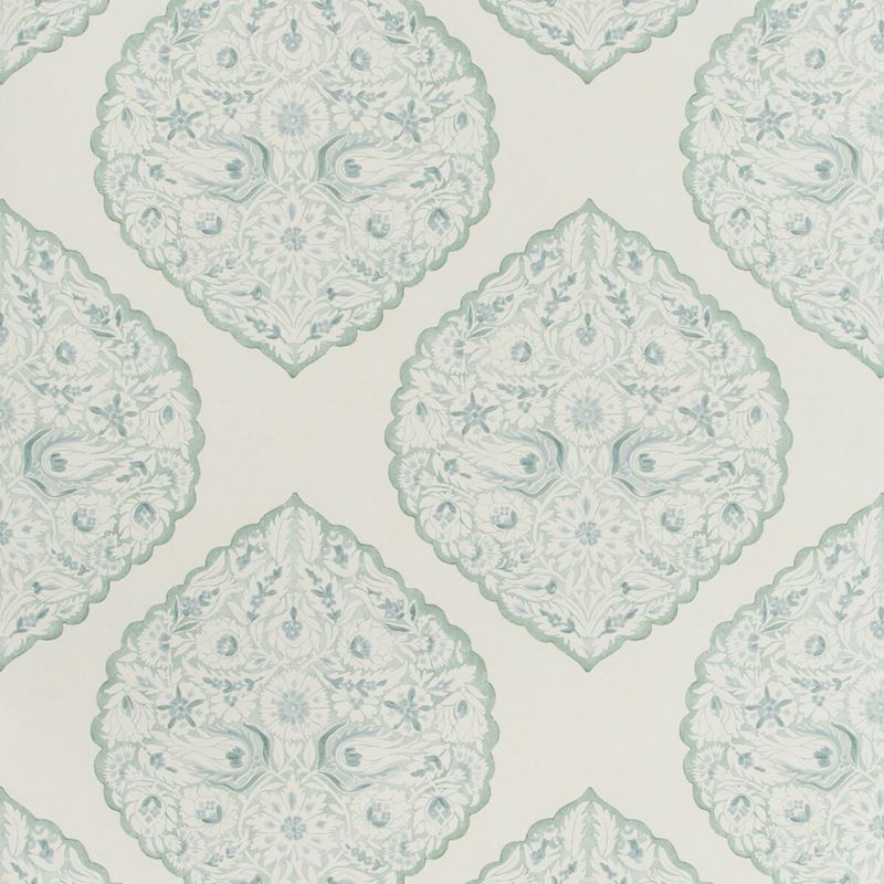 Sample P2018104.123.0 Lido Paper Blue Damask Lee Jofa Wallpaper