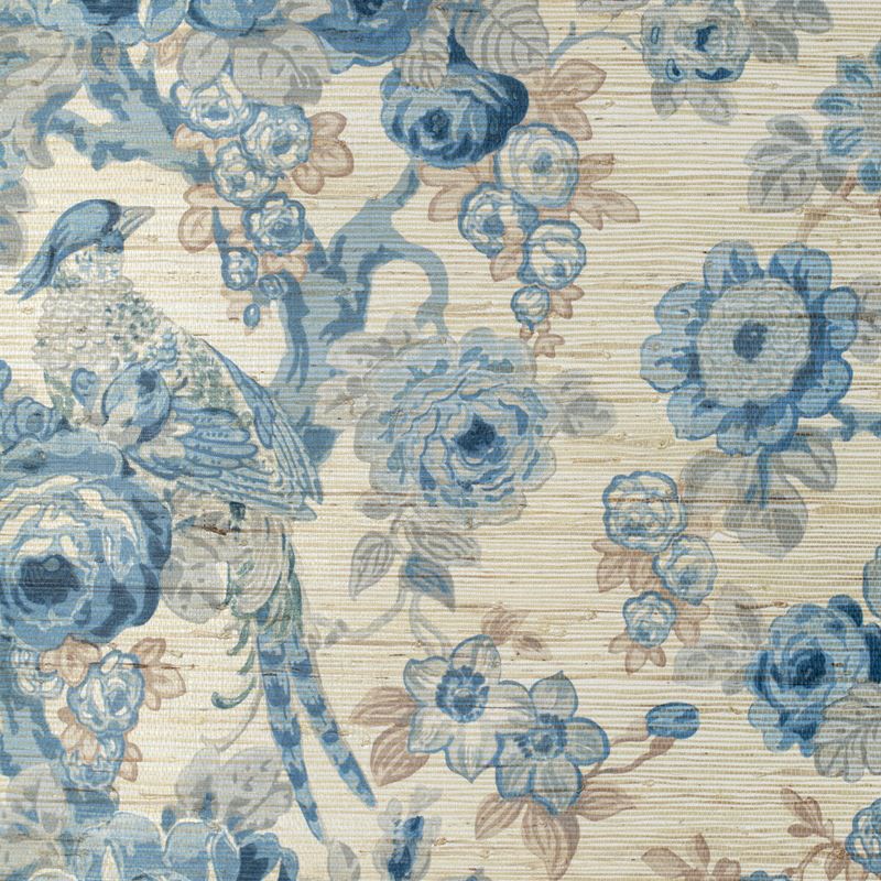 Sample P2020100.515.0 Avondale Paper, Blue Slate by Lee Jofa Wallpaper