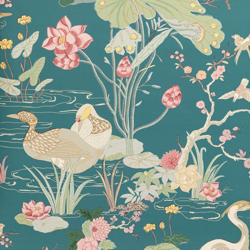 Sample P2020105.357.0 Luzon Paper, Lagoon by Lee Jofa Wallpaper