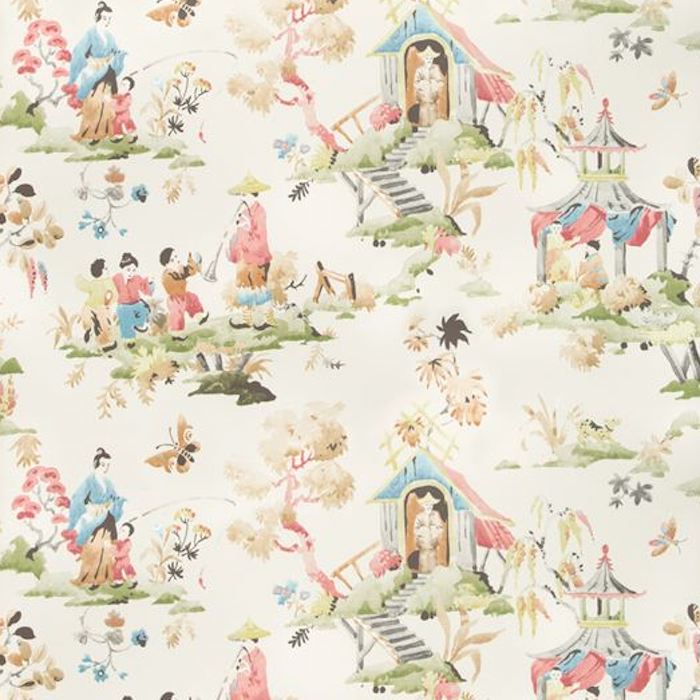 Sample P8019116.337.0 Luang Multi Color Chinoiserie Brunschwig and Fils Wallpaper