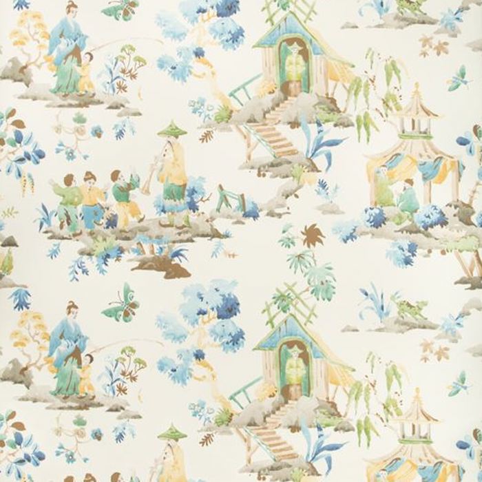Sample P8019116.354.0 Luang Multi Color Chinoiserie Brunschwig and Fils Wallpaper