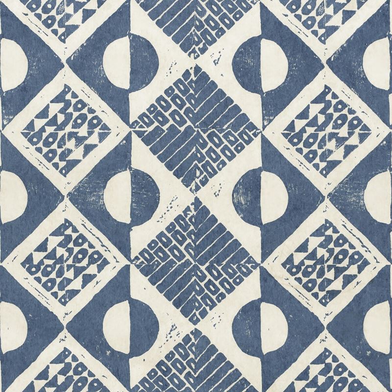 Sample PBFC-3519.5.0 Circles And Squares Wp Blue Lee Jofa Wallpaper