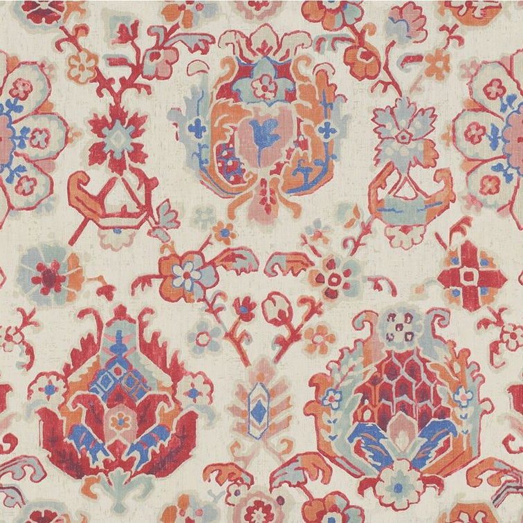 Sample SAROUKRUG.912.0 Saroukrug Berry Red Multipurpose Botanical Foliage Fabric by Kravet Basics