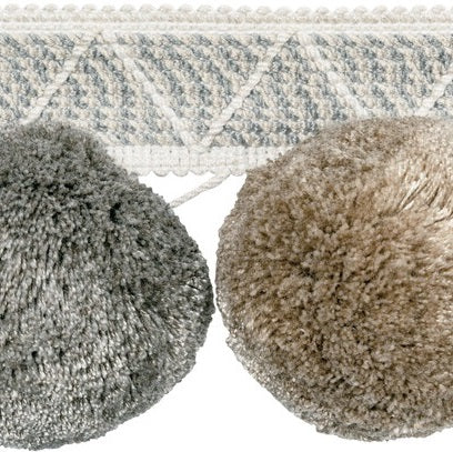 Sample T30804.11.0 Phuket Poms, Pewter by Kravet Couture Fabric