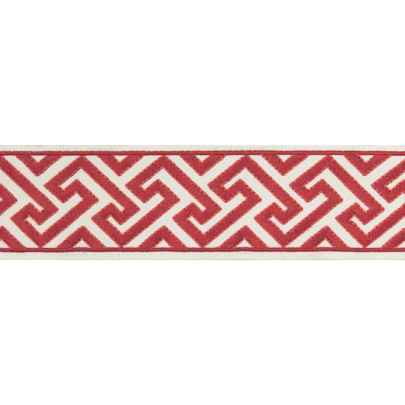 Sample T8019100-19 Sanchi Tape Red Brunschwig and Fils Fabric
