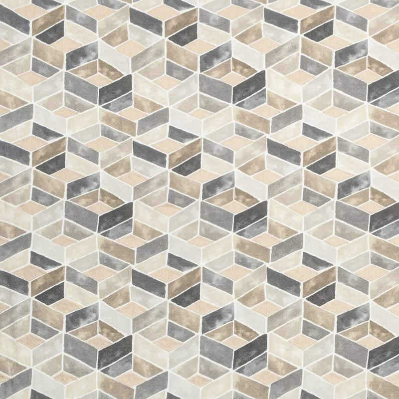 Sample TESSERAE.11.0 Tesserae Grey Geometric Kravet Couture Fabric
