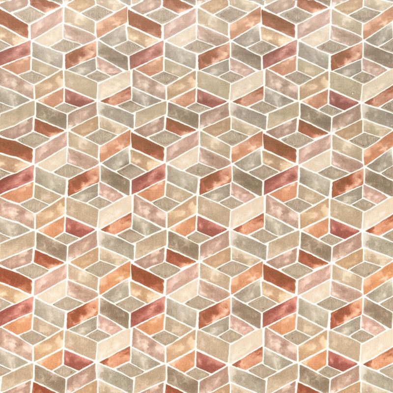 Sample TESSERAE.12.0 Tesserae Orange Geometric Kravet Couture Fabric