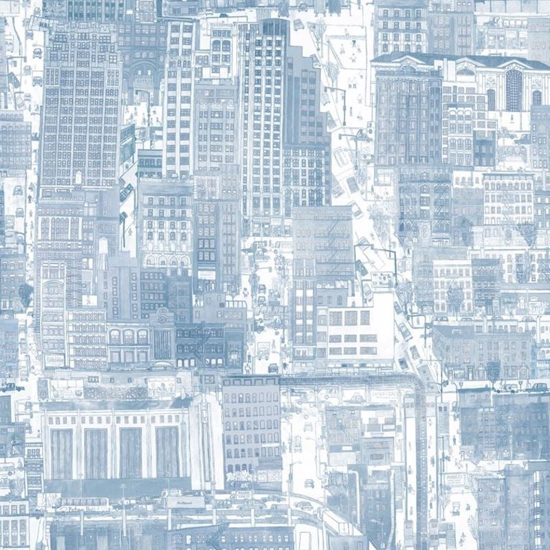 Sample W3583.15.0 Urban Planning, Blueish by Kravet Couture Wallpaper
