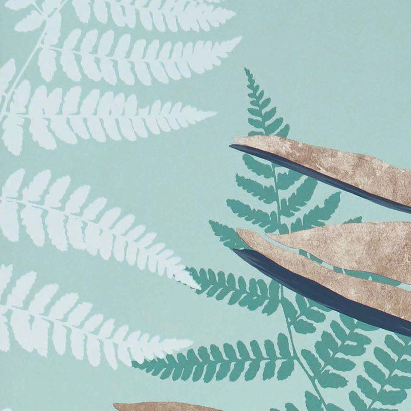 Purchase Sample - W7331-02 Folium Feuille D'Or Aqua/Copper Osborne & Little Wallpaper