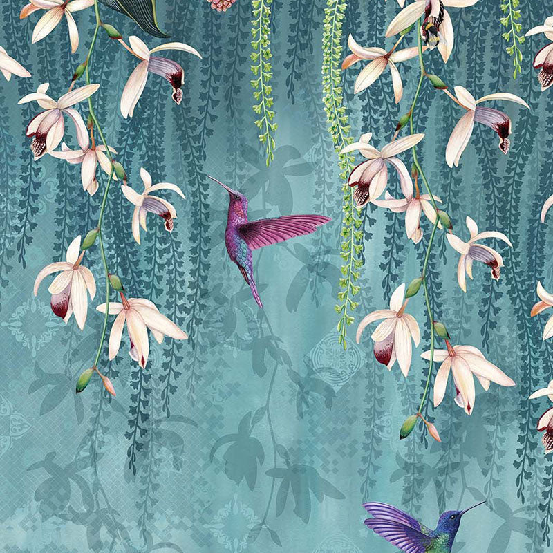 Purchase Sample - W7334-01 Folium Trailing Orchid Teal/Pink Osborne & Little Wallpaper
