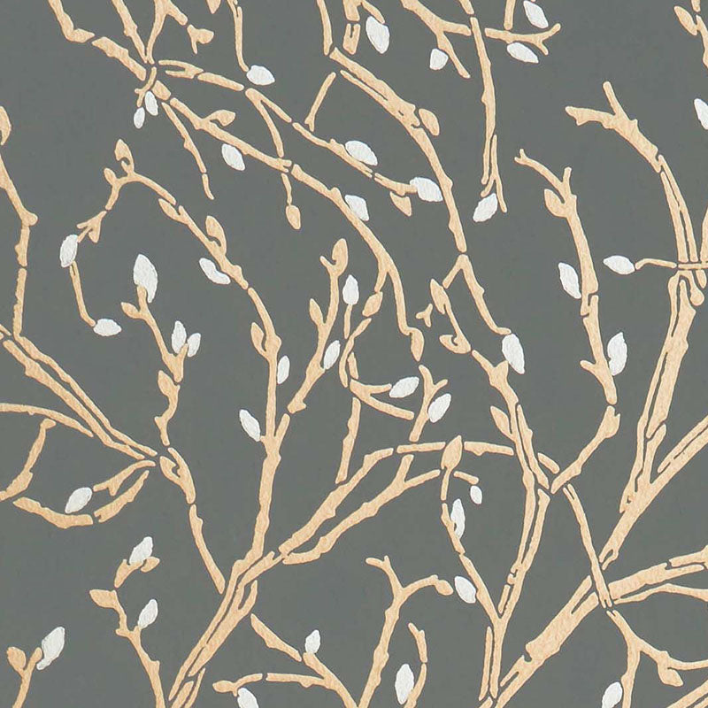 Purchase Pattern# W7339-02 pattern name & colorFolium Twiggy Black/Gold/Silver Osborne & Little Wallpaper