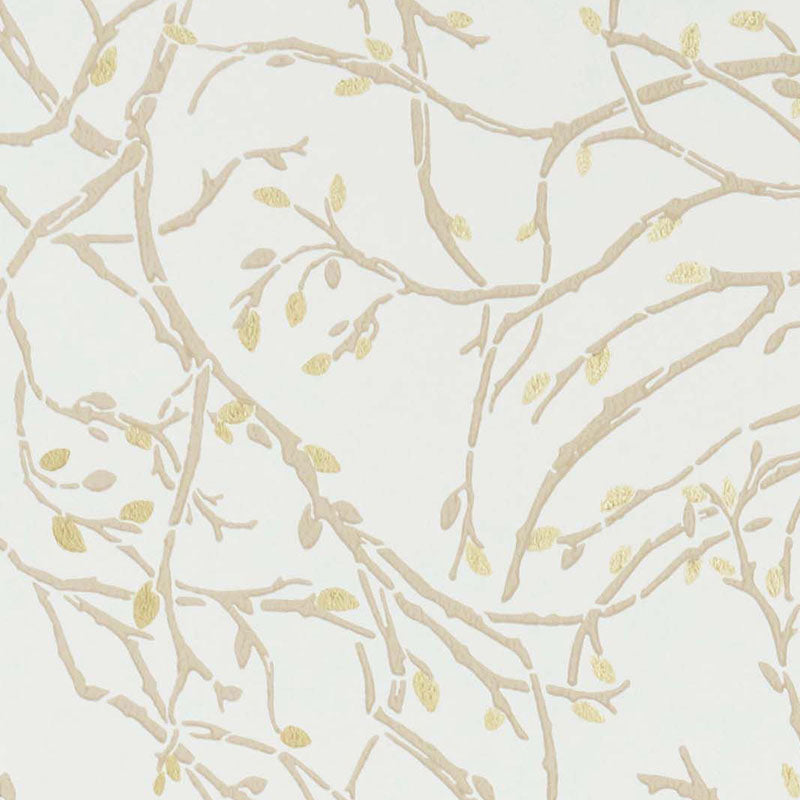 Purchase Sample - W7339-03 Folium Twiggy Grey/White/Gilver Osborne & Little Wallpaper