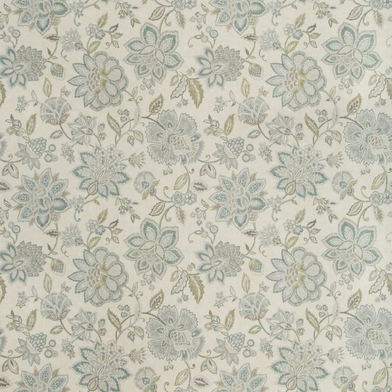 Sample WAIMEA.15.0 Teal Multipurpose Botanical Foliage Fabric by Kravet Basics
