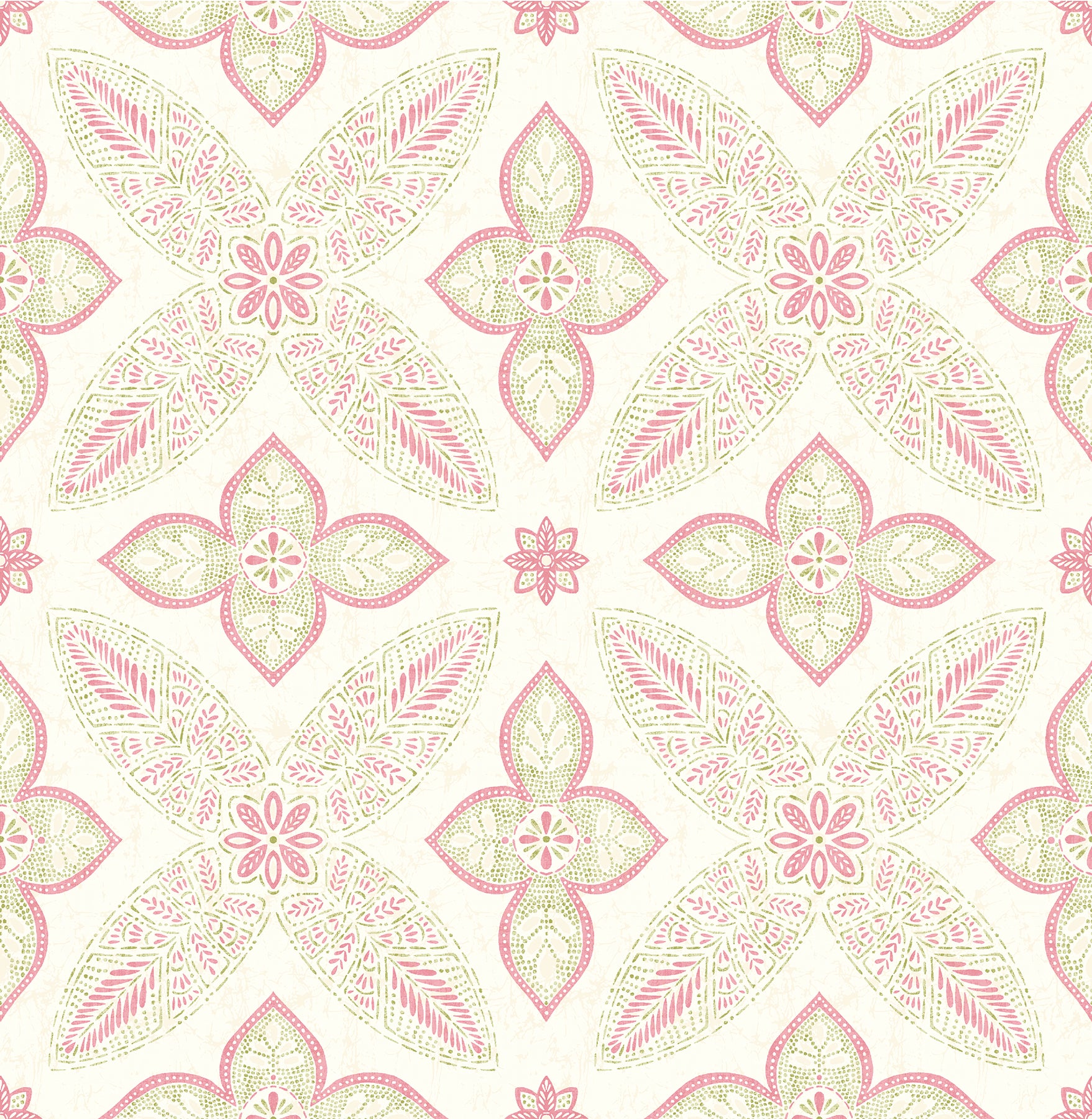 Save on 1014-001826 Kismet Pink Off Beat Ethnic Pink Geometric Floral Wallpaper A Street Prints Wallpaper