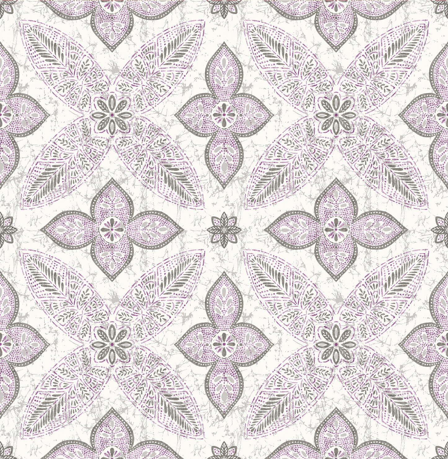 Search 1014-001827 Kismet Violet Off Beat Ethnic Violet Geometric Floral Wallpaper A Street Prints Wallpaper