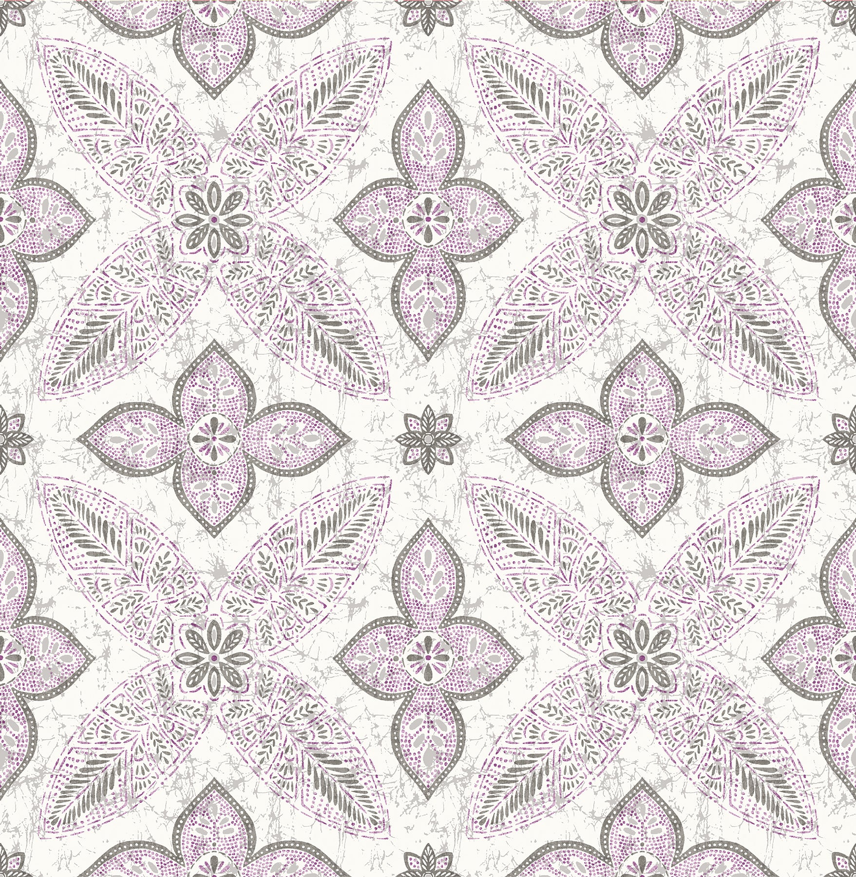 Search 1014-001827 Kismet Violet Off Beat Ethnic Violet Geometric Floral Wallpaper A Street Prints Wallpaper
