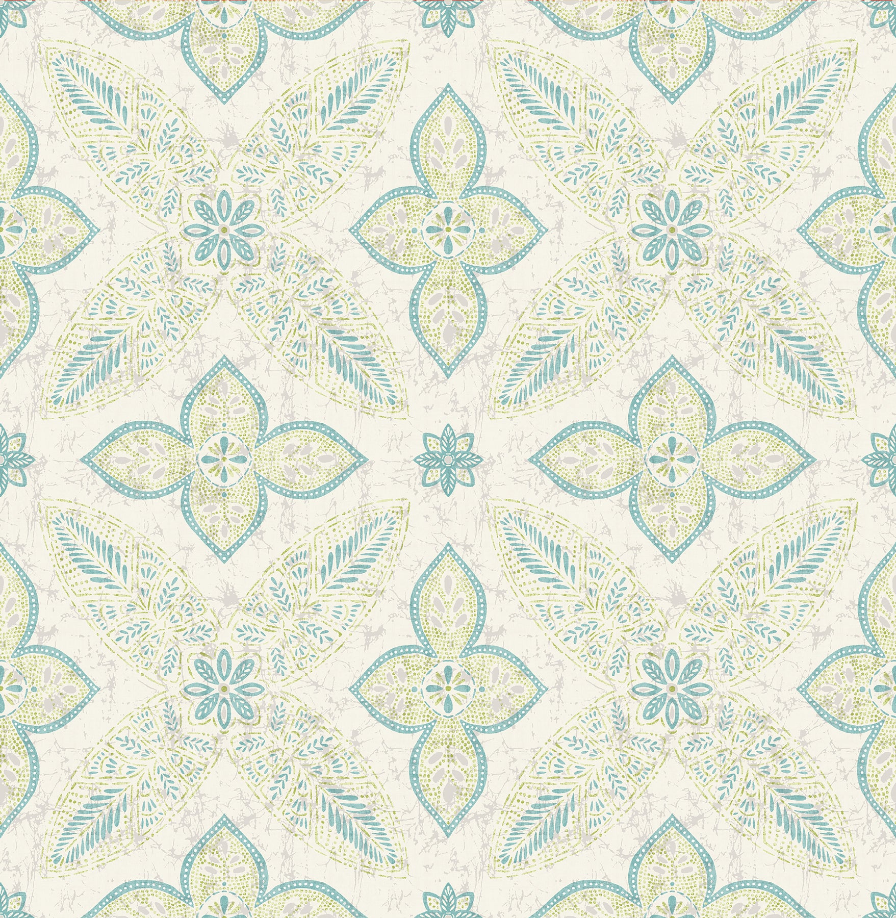 Purchase 1014-001829 Kismet Turquoise Off Beat Ethnic Turquoise Geometric Floral Wallpaper A Street Prints Wallpaper