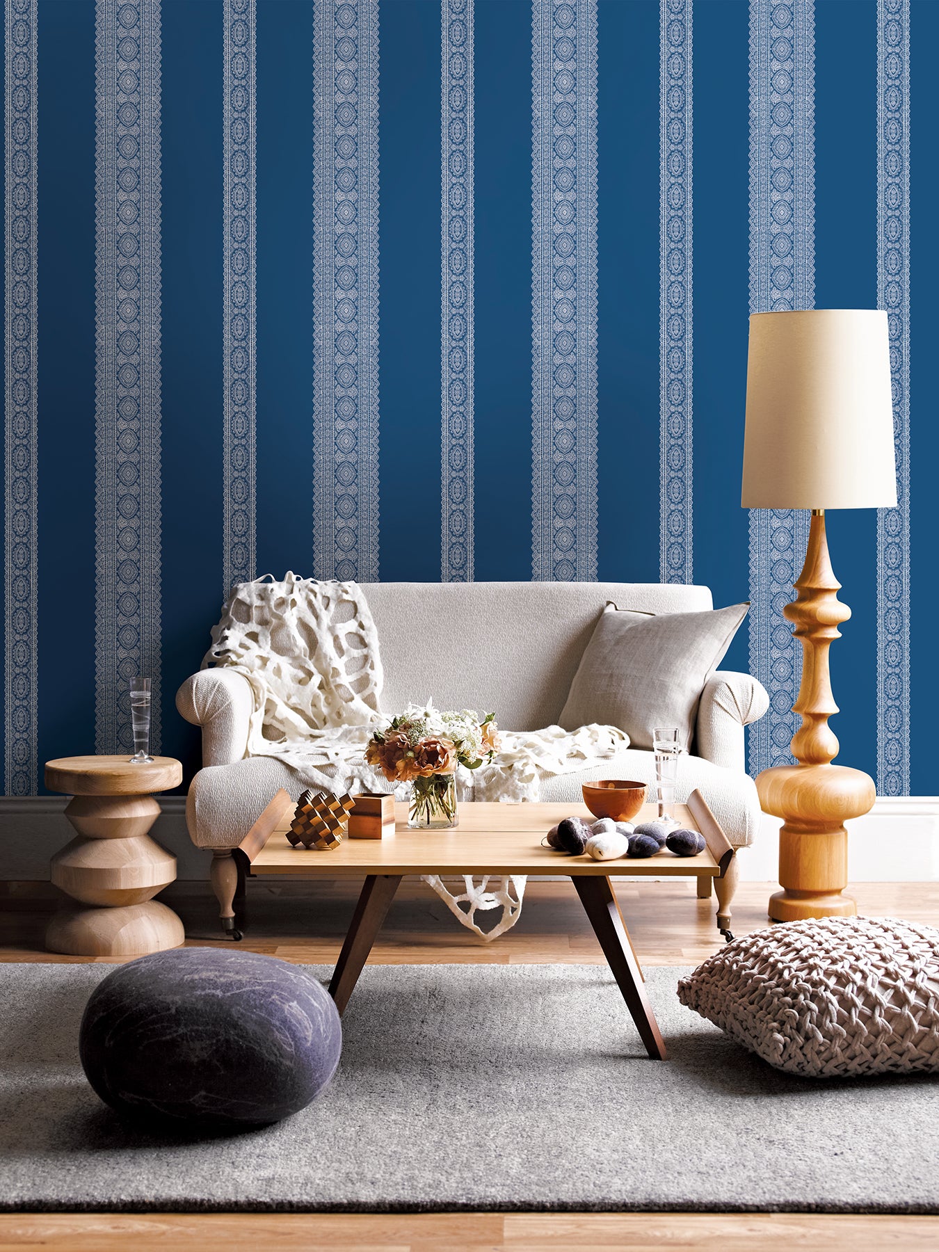 Search 1014-001832 Kismet Indigo Brynn Indigo Paisley Stripe Wallpaper A Street Prints Wallpaper