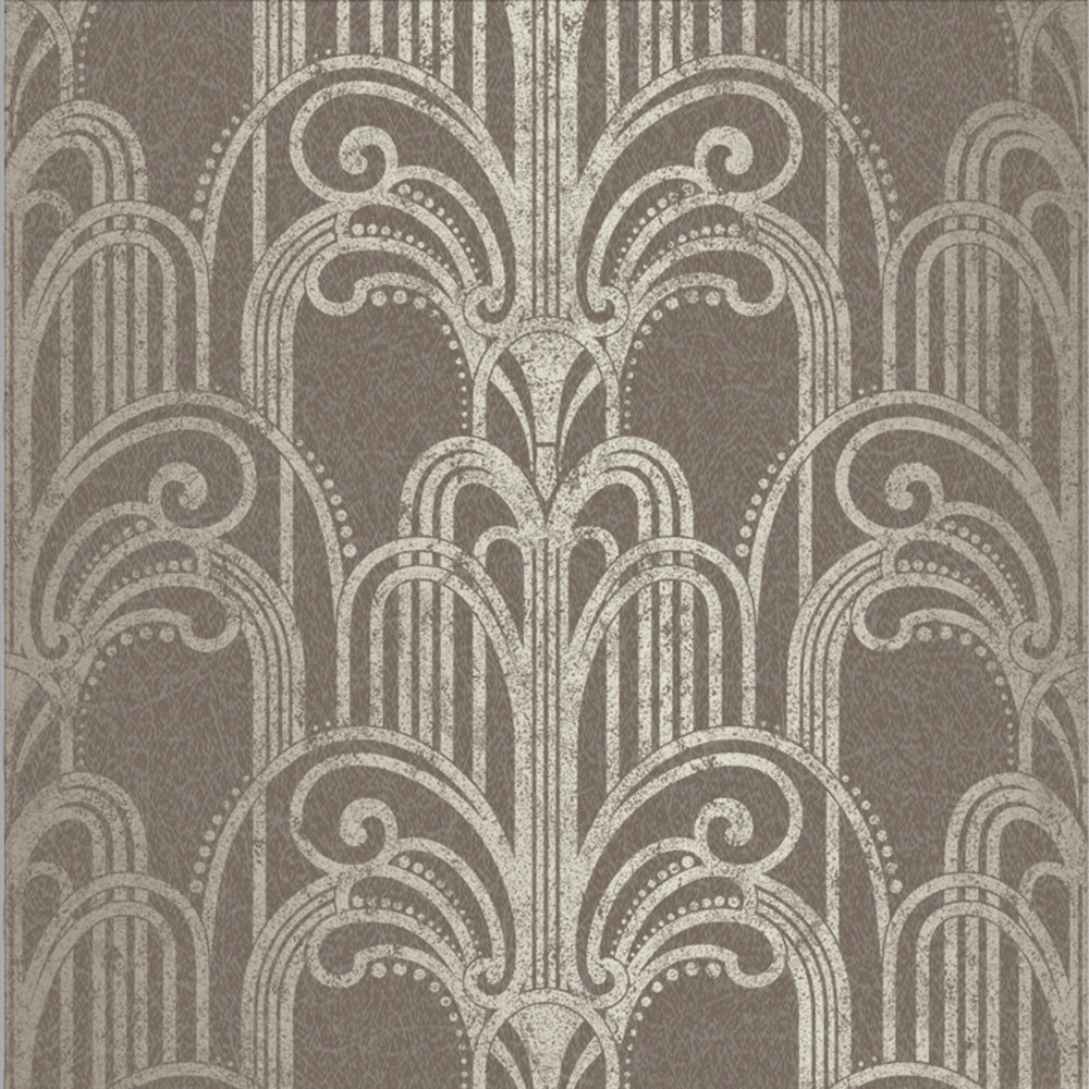 Sample - 105921 - Graham & Brown, Art Deco Natural Removable Wallpaper