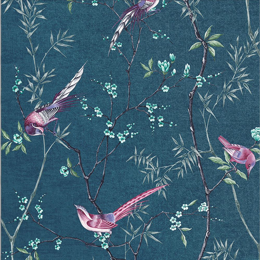 Sample - 106390 - Graham & Brown, Tori Teal Removable Wallpaper