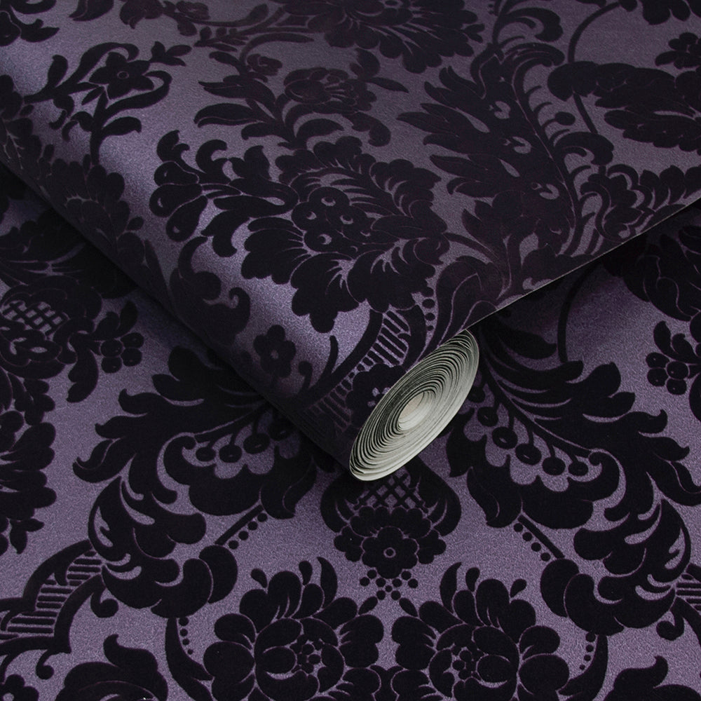 Purchase Graham & Brown Wallpaper Gothic Damask Plum Removable Wallpaper_3