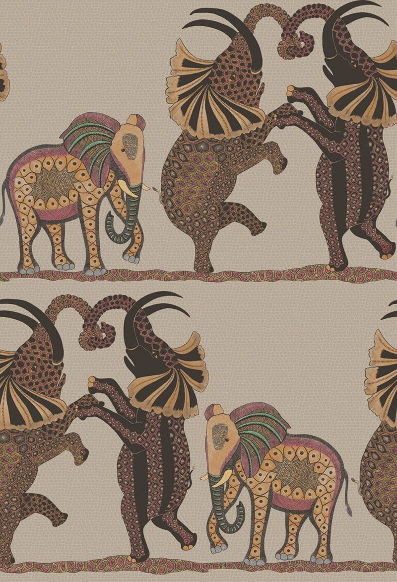 Select 109/8038 Cs Safari Dance Red And Linen By Cole and Son Wallpaper