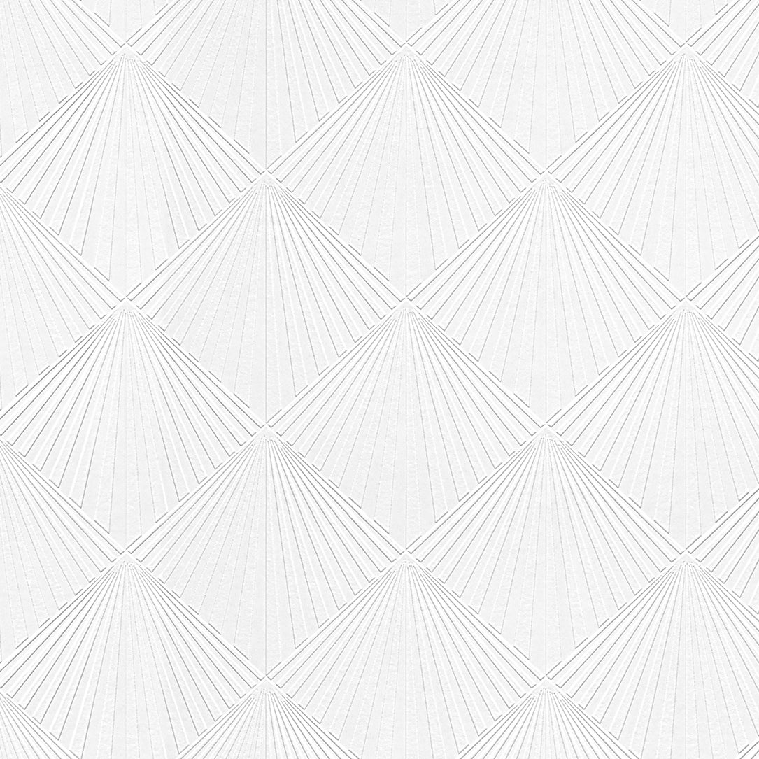 11005-10 | Diamond Starburst Paintable Wallpaper, Whites - Erismann Wallpaper