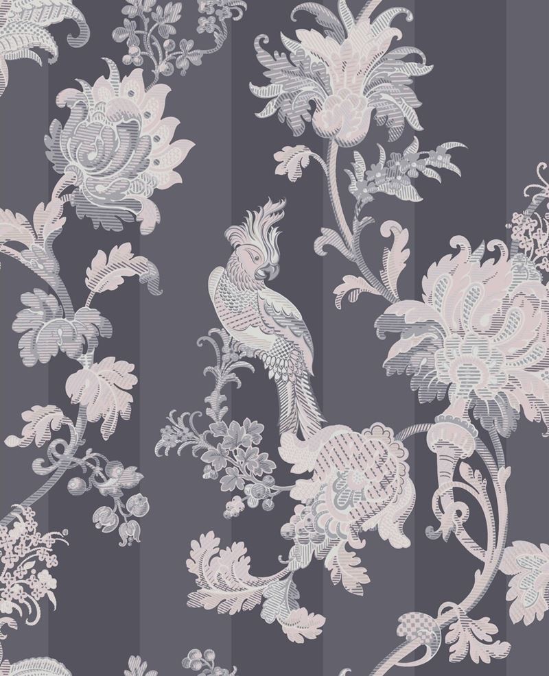 View 113/8023 Cs Zerzura Slate Grey And Blush Pink By Cole and Son Wallpaper