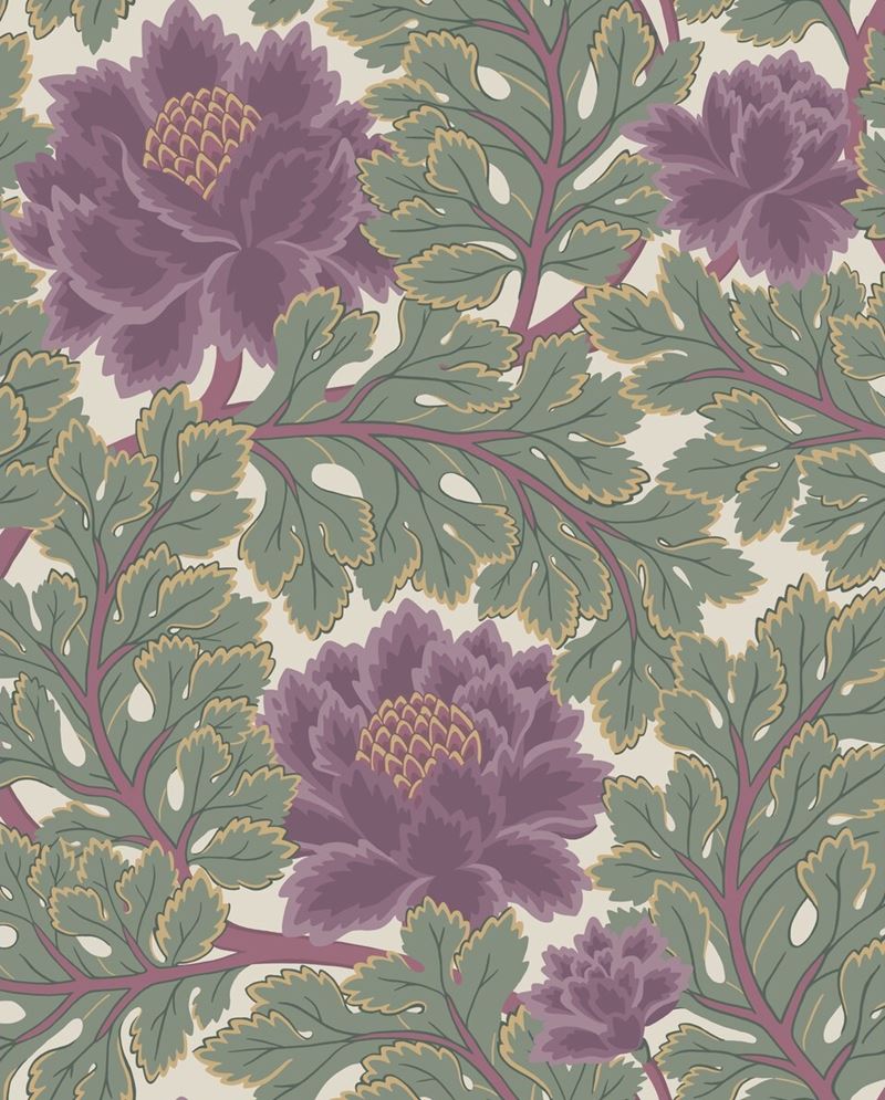 Buy 116/1001 Cs Aurora Mulberry Sage Parc By Cole and Son Wallpaper