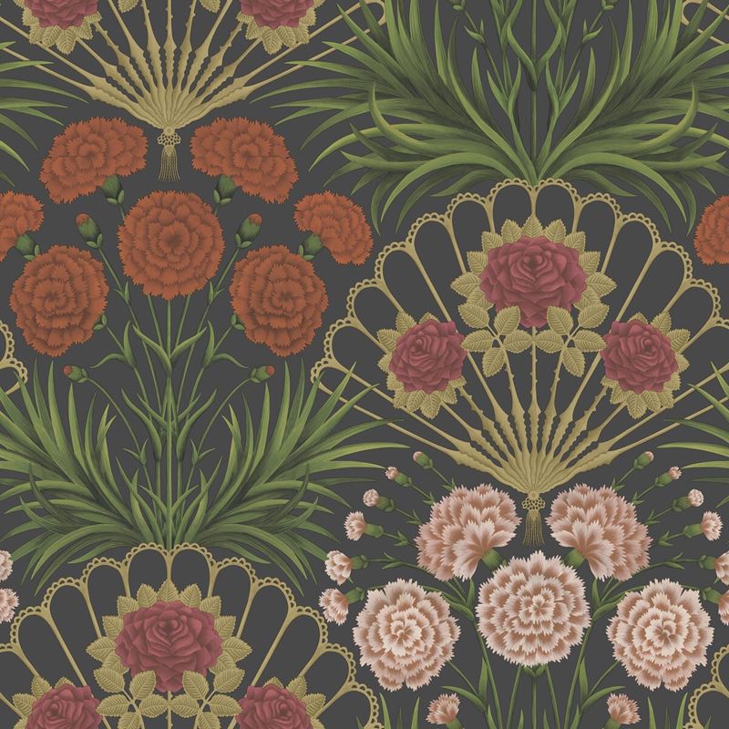 Shop 117/14043 Cs Flamenco Fan Cerise Dark Tangerine Gold Blk By Cole and Son Wallpaper