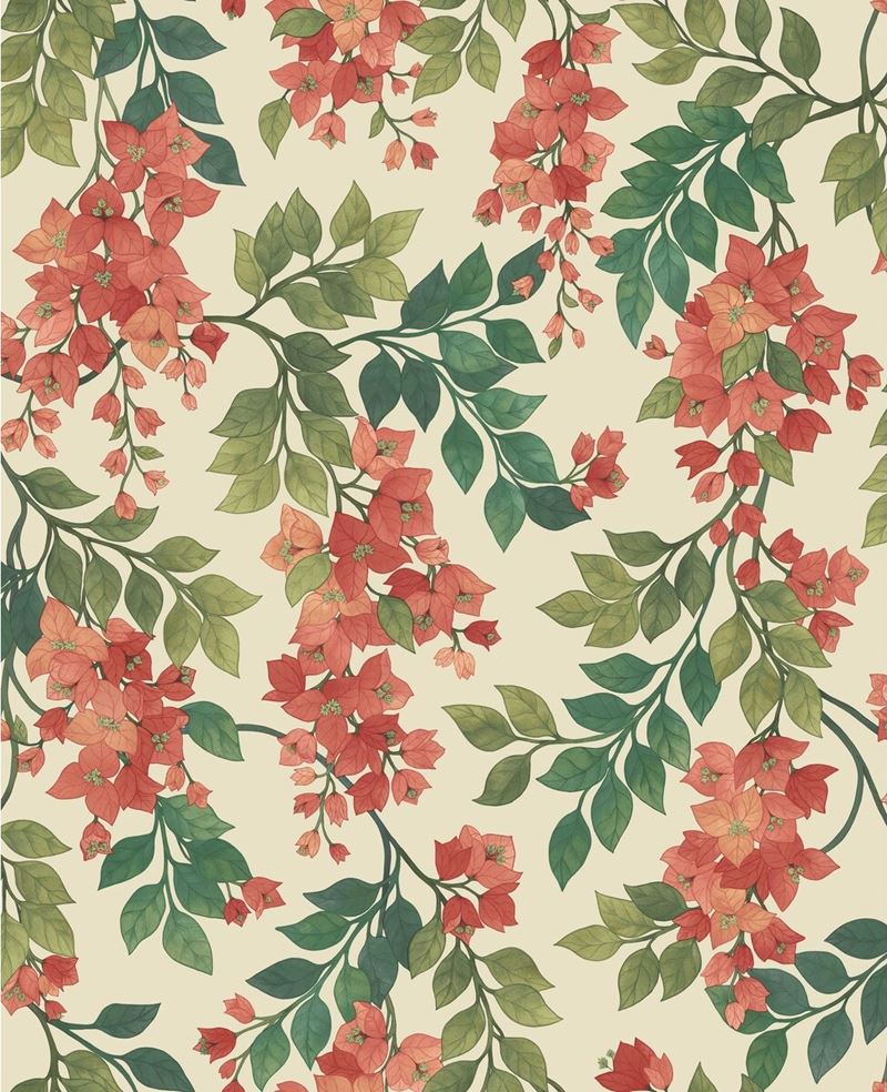 Find 117/6016 Cs Bougainvillea Rouge Olive Grn Emerald Crm By Cole and Son Wallpaper