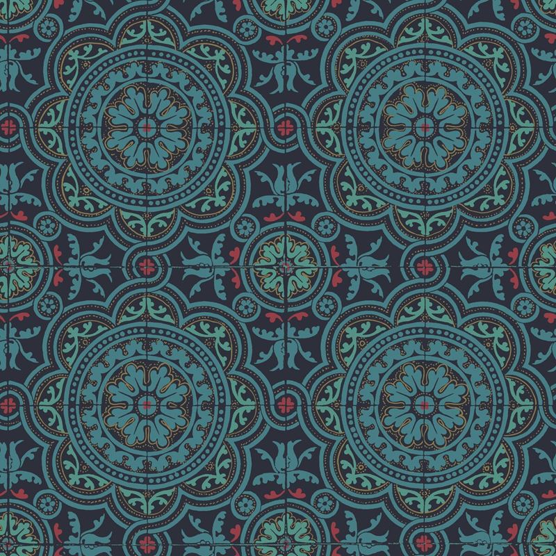 Purchase 117/8021 Cs Piccadilly Petrol Red Metallic Gold On Ink By Cole and Son Wallpaper