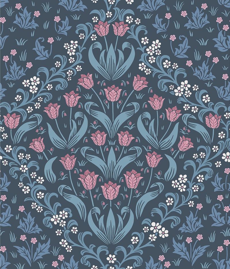 Select 118/2004 Cs Tudor Garden Fsandcblu Midn By Cole and Son Wallpaper
