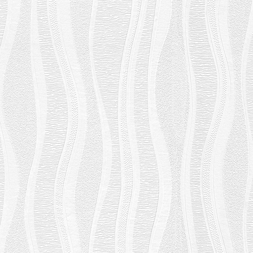 13045-10 | Patterned Ribbon Paintable Wallpaper, Whites - Erismann Wallpaper