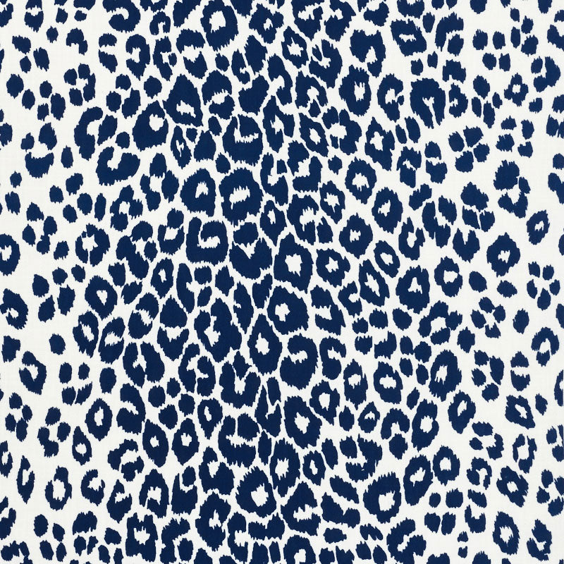 177323 | Iconic Leopard Indoor/Outdoor, Navy - Schumacher Fabric