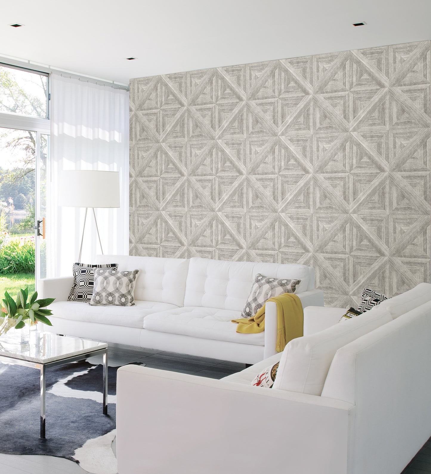 View 2540-24017 Restored Light Grey Faux Effects A-Street Prints Wallpaper