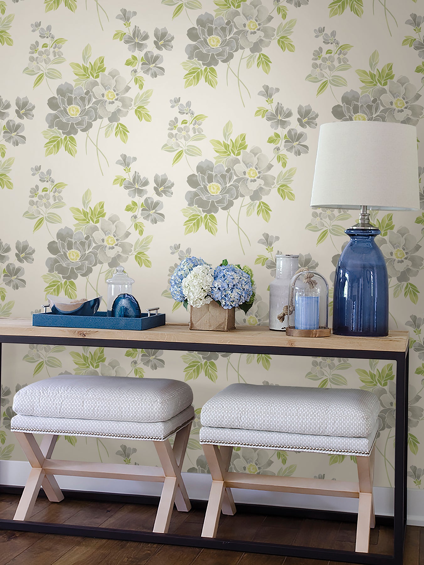 Order 2656-004021 Catalina Grey Florals A-Street Prints Wallpaper
