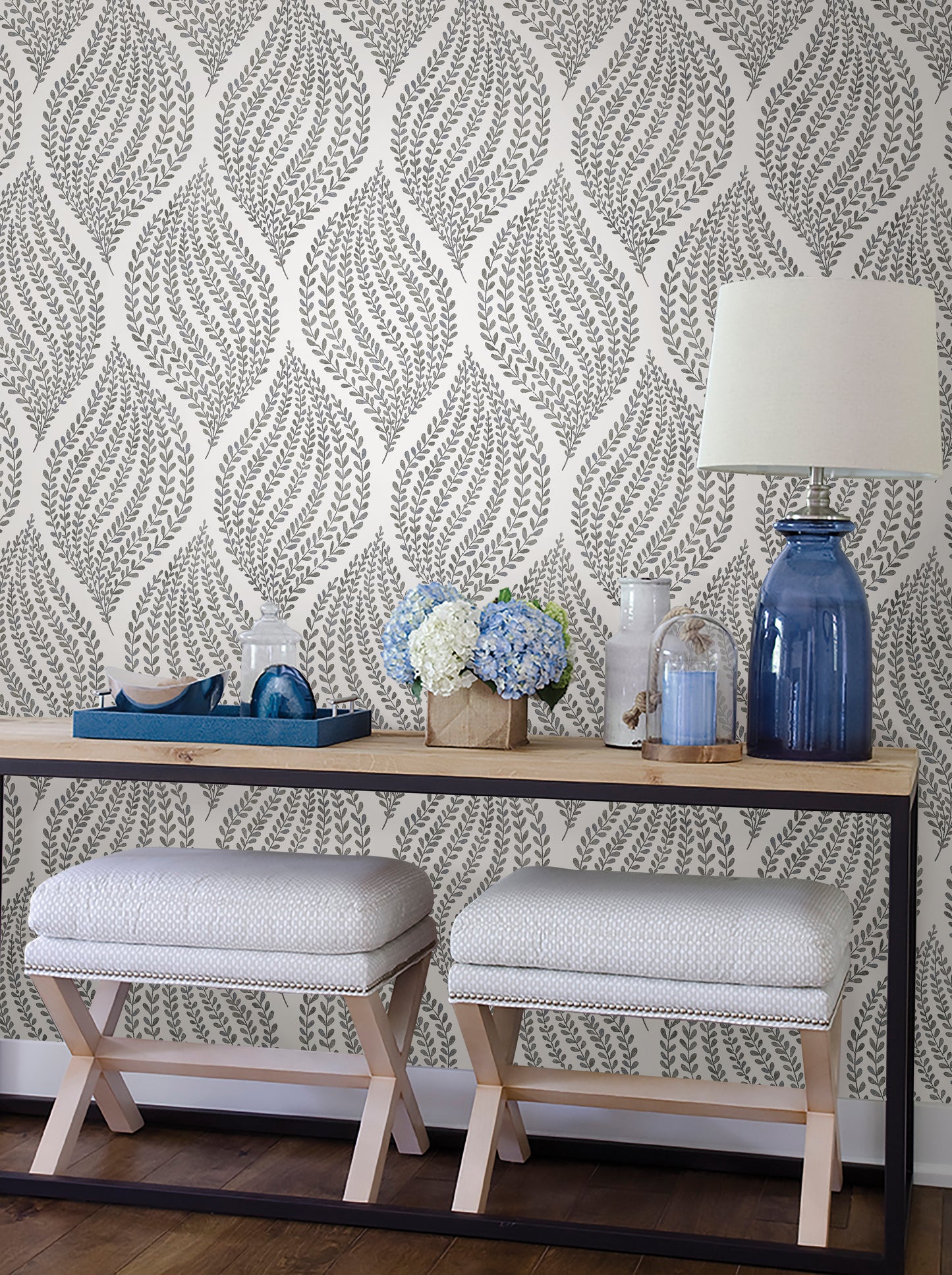 Find 2656-004062 Catalina Fog Leaves A-Street Prints Wallpaper