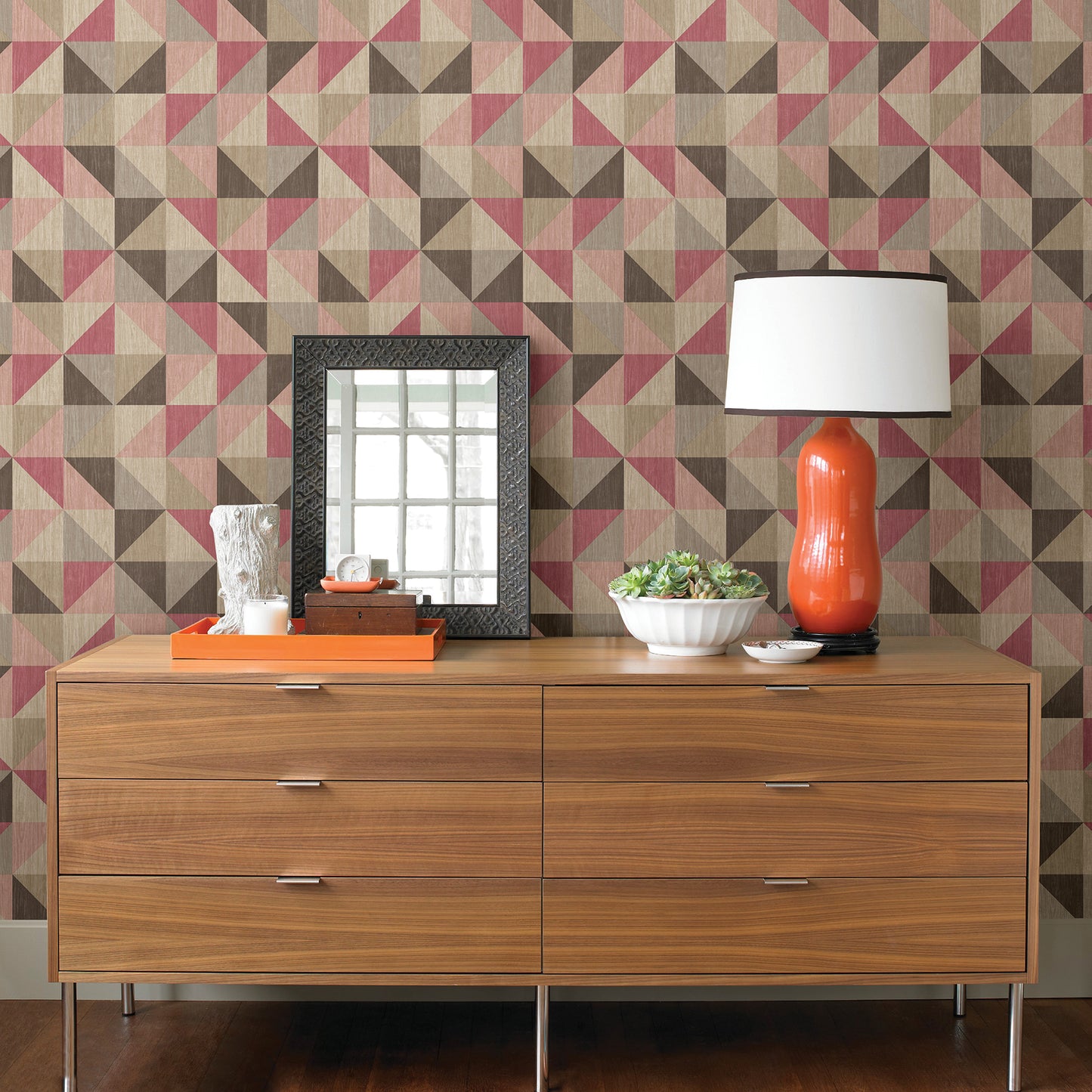 Buy 2697-22622 Puzzle Pink Geometric A-Street Prints Wallpaper