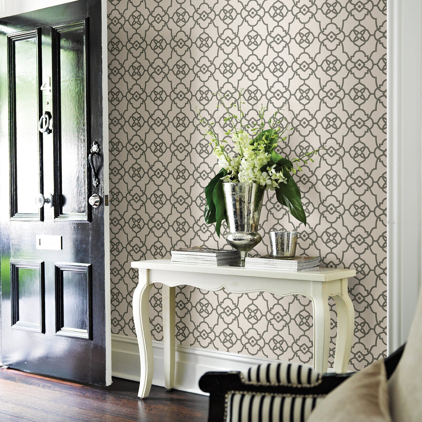Acquire 2702-22720 Atrium Grey Trellis by A-Street Prints Wallpaper